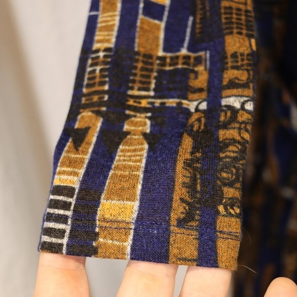 LuLaRoe Geometric Print Joy Long Line Cardigan Medium Cozy Oversized Sweater - Picture 7 of 13